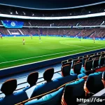 FC온라인 비공식 모드 - A hyper-realistic soccer stadium scene during a FIFA Online match enhanced with high-resolution text...