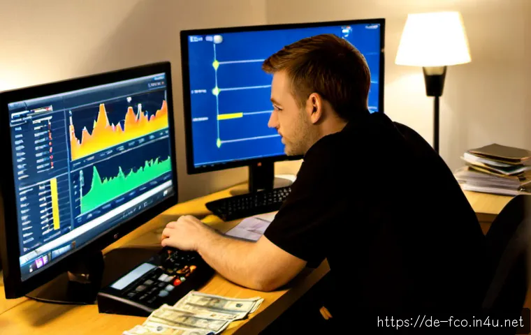 Home 17 FC온라인 이적 동향 분석 - Photorealistic German football gaming analyst at a clean home office desk, studying player transfer ...